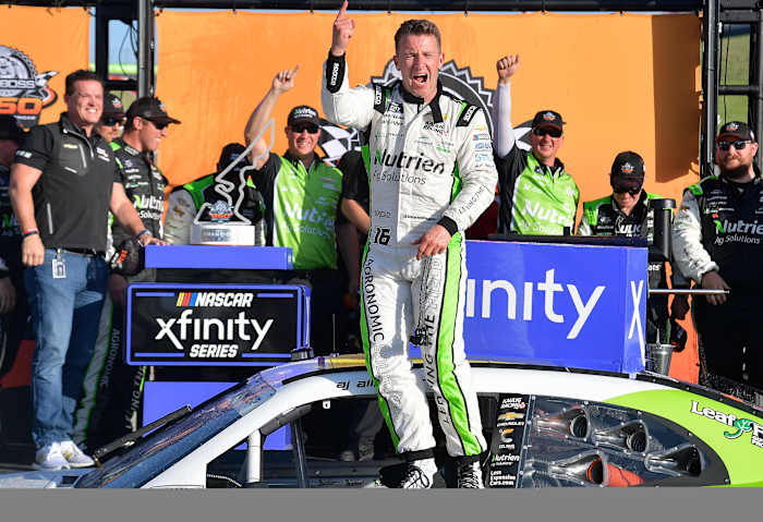 A.J. Allmendinger will be running full-time for the NASCAR Xfinity championship in 2024, as well as compete in select Cup races, including Sunday's (weather permitting) Daytona 500. (Photo by Logan Riely/Getty Images)